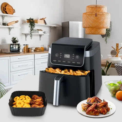 Miniatura 4 de BYKITCHEN Forros de silicona para freidora de aire para Ninja Air Fryer Pro 5 QT AF141, Ninja AG301, Cosori 5QT/6QT y otros de 4.5-6.5 QT, forros