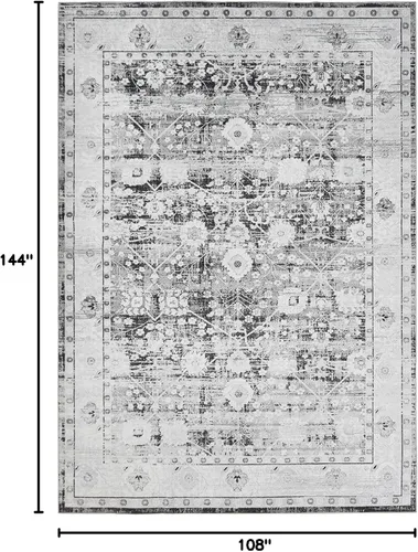 Miniatura 310 de Syalife 4x6 Alfombra Lavable para Área, Ultra Suave Antideslizante, Pila Baja, Alfombra Vintage Resistente a Manchas para Sala de Estar, Alfombra