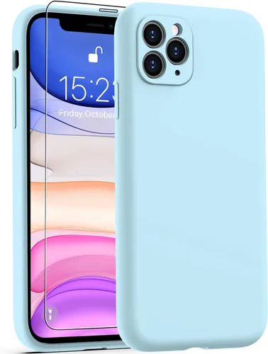 Miniatura 36 de DEENAKIN Funda de silicona compatible con iPhone 12 con protector de pantalla, mejora la protección de la cámara, funda protectora suave y flexible