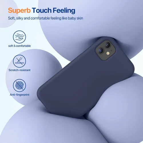 Miniatura 4 de Miracase Funda diseñada para iPhone 11, con protector de pantalla, goma de gel de silicona líquida, protección completa contra caídas, a prueba
