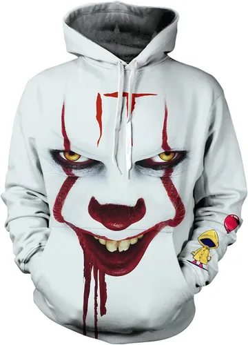Miniatura 2 de Sudadera con capucha de películas de terror para adultos casual estampada para hombre y mujer