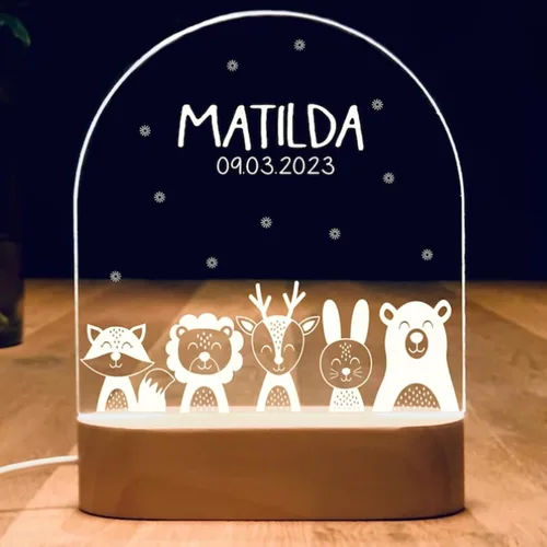 Miniatura 15 de Luz nocturna personalizada para bebés y niños, regalos personalizados con nombre, regalos de bautizo para niñas/niños, lámpara nocturna regulable