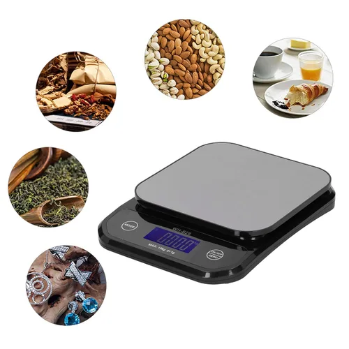 Miniatura 3 de Garosa Wh-B28 Báscula digital de cocina de 22.0 lbs/0.04 oz báscula de alimentos de precisión de acero inoxidable Gramos y onzas LCD Báscula
