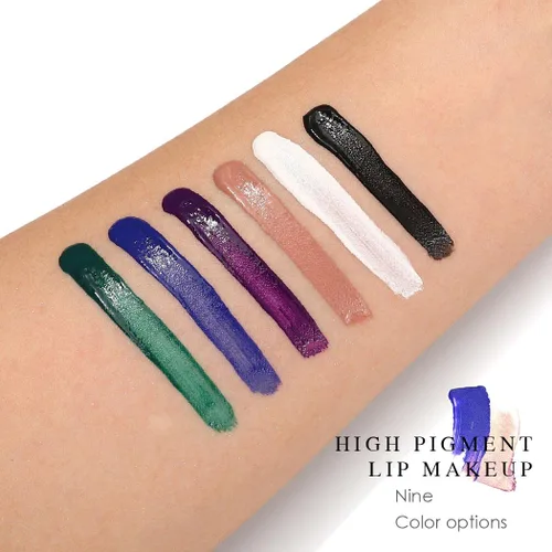 Miniatura 3 de Kilshye Lápiz labial líquido mate para Halloween, pigmento gótico, brillo labial, terciopelo para disfraz, para mujeres y niñas, paquete de 1 (verde)