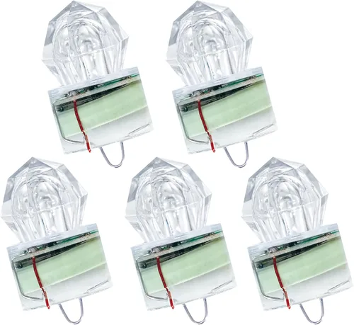 Miniatura 8 de BLUEWING Luces LED de pesca de diamante, luces de caída profunda, intermitente subacuático, activación de agua, señuelos de pesca con iluminación