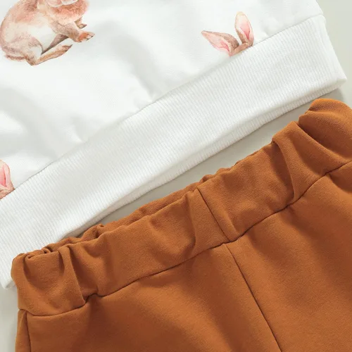 Miniatura 26 de Kaipiclos Ropa occidental para bebé niña, con lindo estampado con volantes, manga larga, pantalones para otoño e invierno, trajes de vaquera