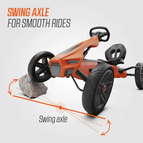 Miniatura 8 de BERG Pedal Kart Rally NRG Naranja Vehículo para niños, kart de pedal con asiento ajustable, con rueda libre, juguetes para niños adecuados