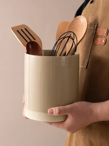 Miniatura 6 de famiware Milkyway - Soporte para utensilios de cocina para encimera, 7.2 + 5.8 pulgadas, utensilios de cocina de cerámica para encimera, organizador