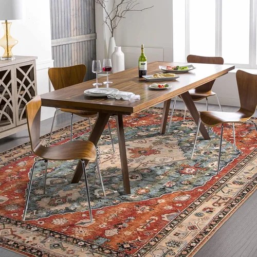 Miniatura 12 de Lahome Alfombra Bohemia Tribal Lavable de 3 x 5, Alfombras Antideslizantes para Entrada, Dormitorio, Sala de Estar, Vintage, Ultra Suave, No