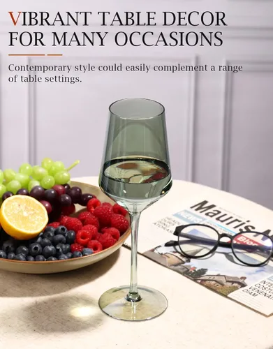 Miniatura 3 de comfit Juego de copas de vino de colores de 6 a 15 onzas sopladas a mano, sin plomo, copas de vino coloridas, para cumpleaños, boda, inauguración
