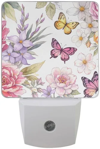Miniatura 12 de Paquete de 2 lámparas LED de luz nocturna enchufables con impresión de princesa cisne con sensor de atardecer a amanecer para dormitorio, baño
