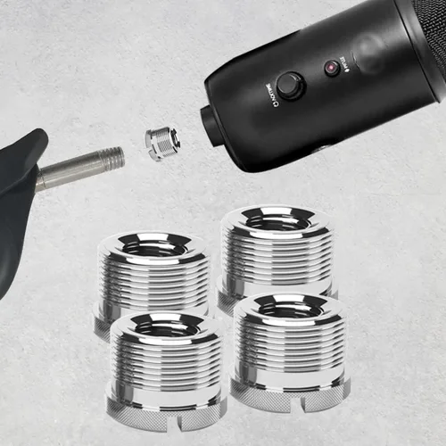 Miniatura 5 de Adaptador de tornillo de micrófono moleteado macho de 5/8 pulgadas a hembra de 3/8 pulgadas para soporte de micrófono de micrófono de 4 piezas