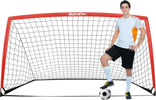 Miniatura 24 de BOHEN 6x4 FT / 9x5 FT Kids Soccer Goals with Carry Bag, Portable Folding Soccer Net for Backyard Training, Indoor/Outdoor Use for Youth and Adult