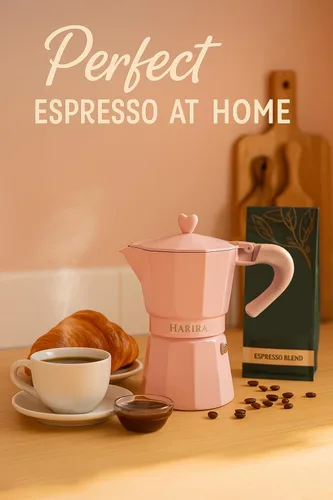 Miniatura 7 de HARIRA Cafetera de 9 tazas de café de estilo italiano y cubano, cafetera de aluminio duradera con mango ergonómico, rica infusión aromática