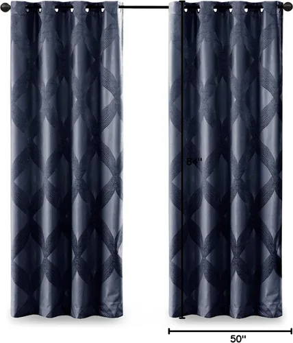Miniatura 14 de Sun Smart Bentley - Cortinas opacas para ventana, jacquard de punto Ogee, decoración de sala de estar, aislamiento térmico, cortina de bloqueo