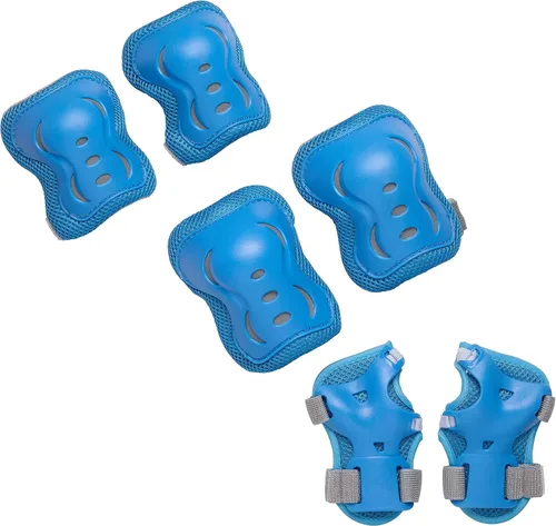 Miniatura 3 de Patines negros (M) + Combo de equipo de protección azul