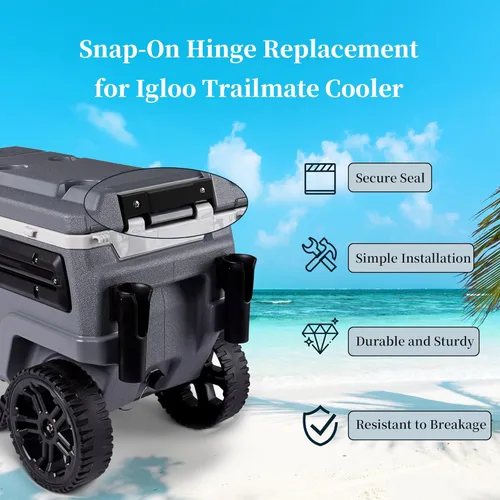 Miniatura 3 de Kit de repuesto de bisagras de tapa para refrigerador, bisagras de enfriador a presión compatibles con Igloo TrailMate, plástico resistente, piezas