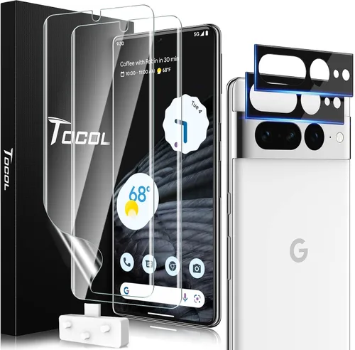 Miniatura 12 de TOCOL Paquete de 3 protectores de pantalla de vidrio templado compatibles con Google Pixel 6 5G de 6.4 pulgadas y protector de lente de cámara