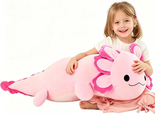 Miniatura 11 de BENINY Juguete de Peluche Grande de Ajolote Azul, Animal de Peluche Gigante de Ajolote de 39", Juguetes Grandes Regalo para Niñas Niños, Almohada