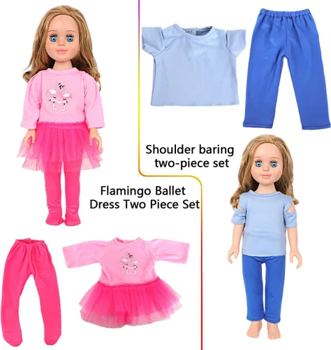 Miniatura 5 de MSYO 10 piezas de ropa y accesorios para muñecas de 16 a 18 pulgadas, trajes de moda hechos a mano con vestidos, tops, pantalones, traje de baño