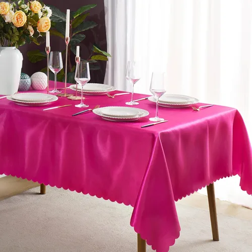 Miniatura 8 de KKJIAF Paquete de 1 mantel de satén negro de 58 x 102 pulgadas, rectangular, brillante, sedoso y suave, para decoración de banquete de boda, fiesta