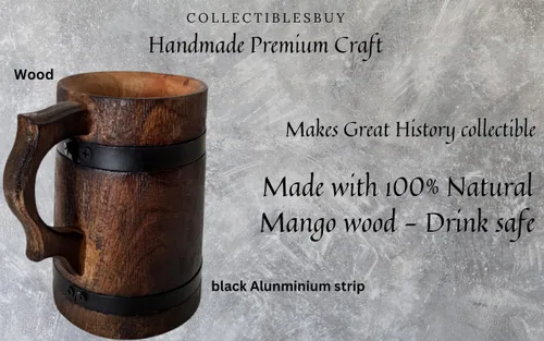 Miniatura 8 de Taza de cerveza de madera hecha a mano, jarra vikinga rústica para café, té o cerveza tallada vintage para padrinos de boda, regalo de boda