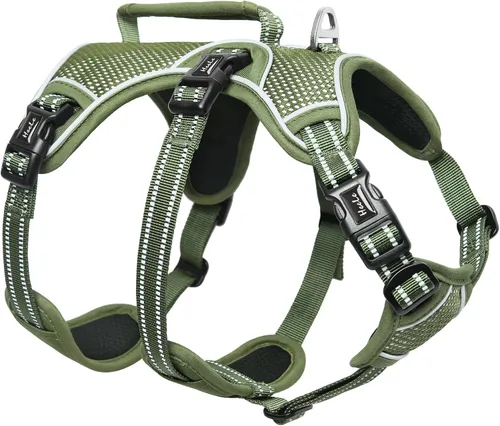 Miniatura 8 de HEELE Arnés para perro, arnés para perro a prueba de escapes, liberación en el cuello, chaleco ajustable reflectante sin tirones con mango duradero