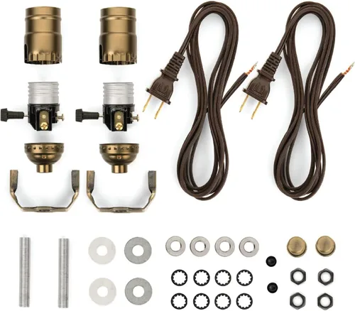 Miniatura 11 de Kit de lámpara – Kit de cableado eléctrico para hacer o reacondicionar lámparas – Kits de recableado de lámpara con instrucciones – Kit de lámpara