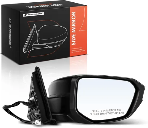 Miniatura 12 de A-Premium Espejo de puerta eléctrica lateral izquierdo y derecho compatible con Honda Civic 2016-2021, sin calefacción, con ajuste de cristal Negro