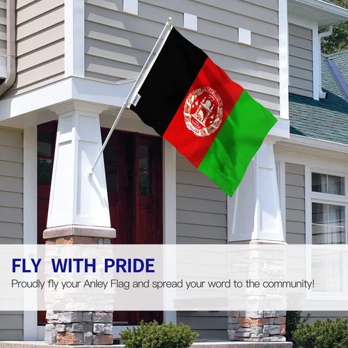 Miniatura 2 de Anley Fly Breeze - Bandera de Afganistán de 3 x 5 pies, color vivo y a prueba de decoloración, cabecera de lona y doble costura, banderas afganas