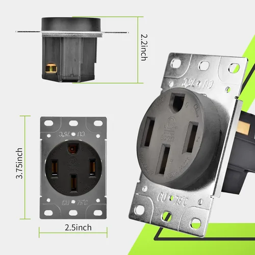 Miniatura 3 de RVMATE Receptáculo NEMA TT-30R, salida RV de 30 amperios, hoja recta de 125 voltios, reemplazo de potencia de montaje empotrado, 2 polos, 3 cables