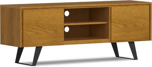 Miniatura 15 de SIMPLIHOME Lowry Soporte de TV – Consola de madera maciza de mango de 72 pulgadas de ancho en roble, moderno centro de entretenimiento industrial