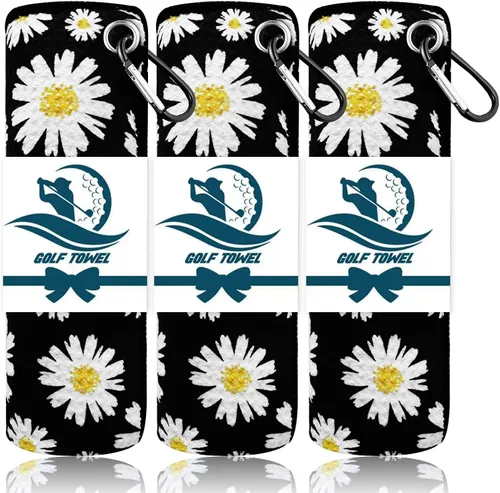 Miniatura 21 de FINGER TEN Toalla de golf de microfibra para bolsas de golf para hombres y mujeres con clip de 15.7 x 15.7 pulgadas, juego en gris, negro, azul
