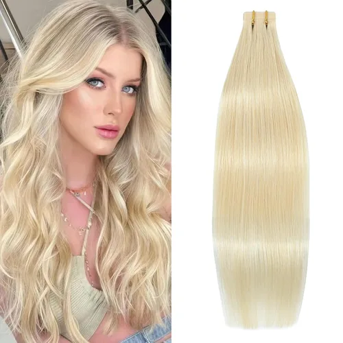 Miniatura 23 de WindTouch Extensiones de cabello humano con cinta adhesiva, color rojo, 20 unidades, 14 pulgadas, #rojo, 1.06 oz