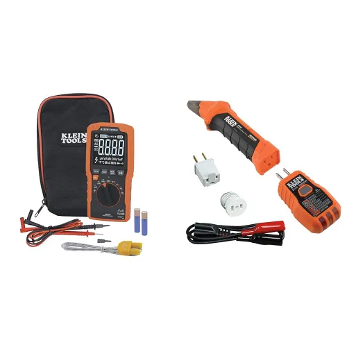 Miniatura 10 de Klein Tools Multímetro MM450, medidor digital delgado, TRMS de rango automático, voltaje AC/CC de 600V, corriente, resistencia, temperatura