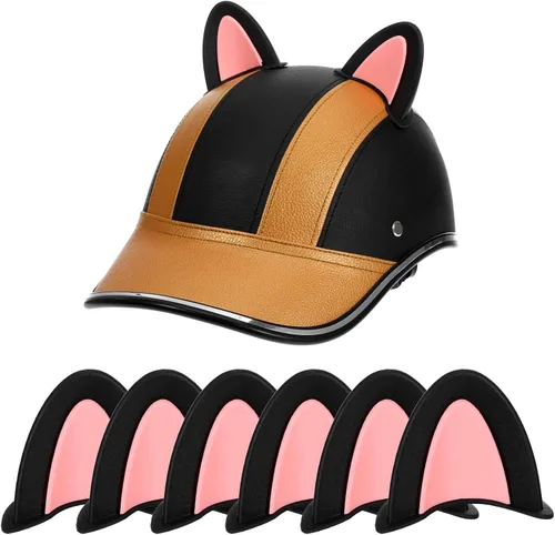 Miniatura 10 de HOMSFOU 3 Pares de Orejas de Gato para Casco Autoadhesivas Pegatinas Estilo Gatito Accesorios Lindas Decoraciones de Casco para Cascos