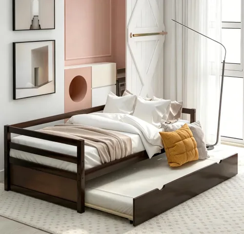 Miniatura 22 de Bellemave Cama infantil de tamaño individual con 2 cajones de almacenamiento, cama individual de madera con almacenamiento, marcos de cama