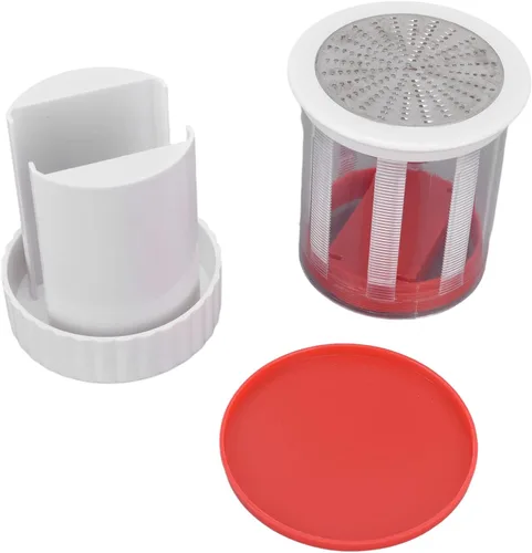 Rallador de queso, rallador manual giratorio portátil de mantequilla de acero inoxidable, rallador cilíndrico de mano para frutas y verduras para