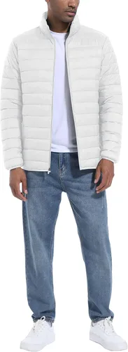 Miniatura 3 de MAGCOMSEN Chaqueta acolchada para hombre, abrigo de invierno ligero y cálido, repelente al agua, chaqueta aislante a prueba de viento