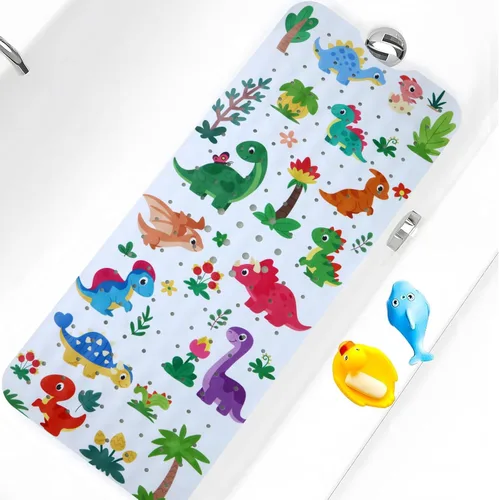 Miniatura 14 de Tapete de Baño para Bebé para Bañera Antideslizante para Niños, Tapete de Bañera Extra Largo de 40X16 Pulgadas, Tapete de Baño y Ducha para Niños