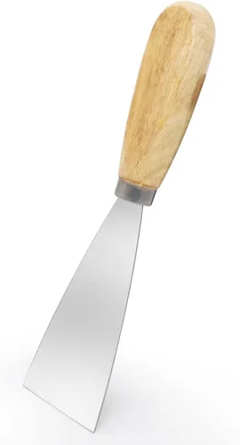 Cuchillo de masilla, raspador de metal de 2 pulgadas, cuchillos de mango de madera para paneles de yeso, calcomanías, papel de pared, parches,