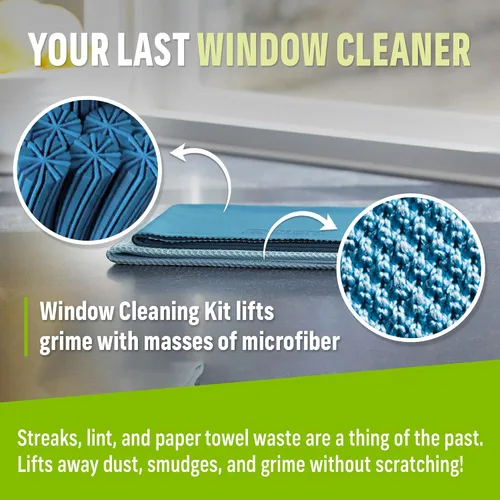 Miniatura 5 de E-Cloth Kit de paño de limpieza de microfibra para ventanas, espejos, automóviles, lentes, lentes y más, limpieza sin rayas, lavable a máquina