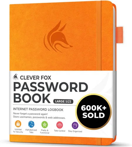 Miniatura 20 de Clever Fox - Libreta de contraseñas con pestañas alfabéticas, organizador de direcciones de Internet, tamaño grande, para inicios de sesión en Azul