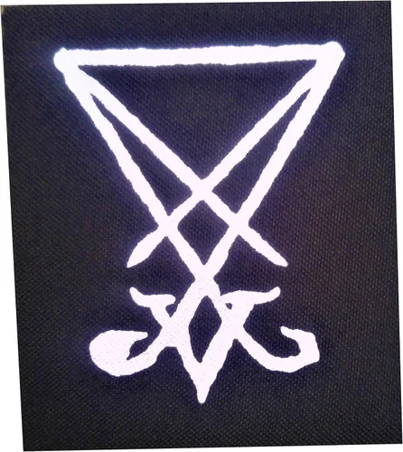 Parche Sello de Lucifer - Pentagrama satánico Baphomet Cabra de Mendes Cráneo Oculto Gótico Leviatán Cruz Cabeza de Cabra Brujería Wicca Diablo