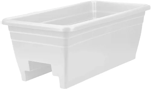 Miniatura 11 de The HC Companies Caja de Plantación para Barandilla de Cubierta con Tapones de Drenaje Removibles - Caja de Flores de Plástico Liviana y Resistente