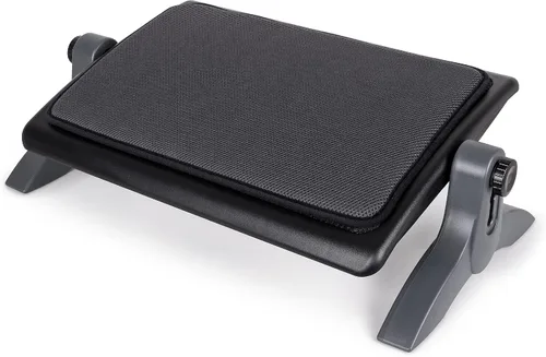 Miniatura 10 de EHO Otomano, reposapiés ergonómico para debajo del escritorio, altura y ángulo ajustables, plataforma de goma, antideslizante, soporte de tobillo