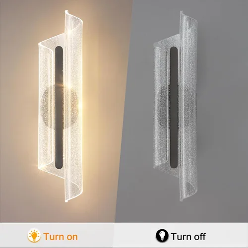 Miniatura 6 de Aplique de pared negro moderno lámpara de pared regulable LED lámpara de pared para sala de estar, pasillo, baño, dormitorio, 19.7 pulgadas