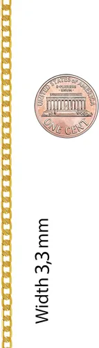 Miniatura 6 de LIFETIME JEWELRY Collares de cadena de eslabones cubanos biselados chapados en oro real de 24 quilates 0118in 0236in y 0374in