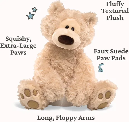 Miniatura 3 de GUND Philbin - Oso de peluche clásico, animal de peluche prémium para edades de 1 año en adelante, beige, 12 pulgadas