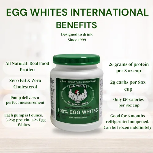 Miniatura 7 de Egg Whites International - Proteína líquida 100% pura de clara de huevo diseñada para beber. AHORA 100% SIN JAULA (4 galones)